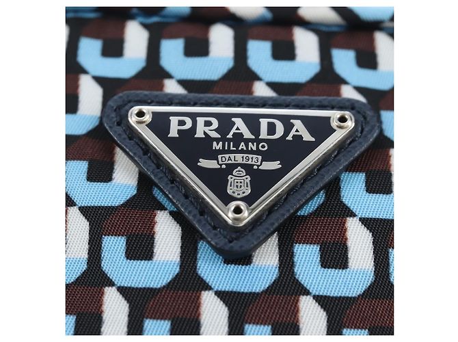 Borsa a Tracolla Mini PRADA Nylon Blue Silver 1N1860 Auth am12089V Argento - vista 20