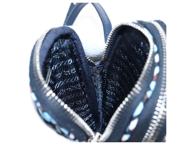 Borsa a Tracolla Mini PRADA Nylon Blue Silver 1N1860 Auth am12089V Argento - vista 26