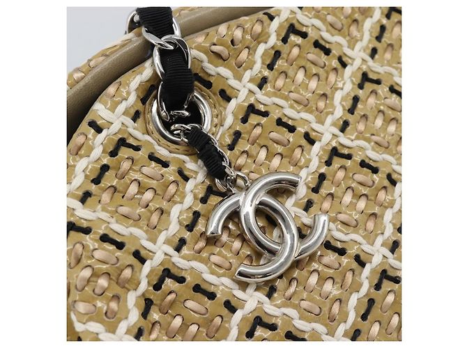 CHANEL Just Mademoiselle Matelasse Chain Shoulder Patent Brown CC Auth ka5511A Marrone Argento - vista 10