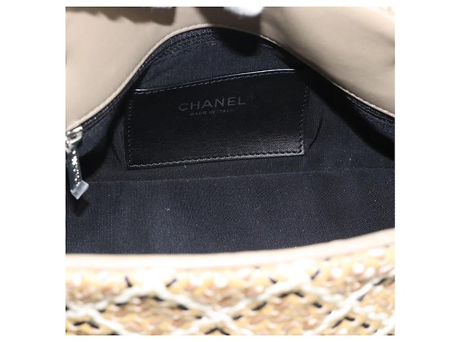 CHANEL Just Mademoiselle Matelasse Chain Shoulder Patent Brown CC Auth ka5511A Marrone Argento - vista 11