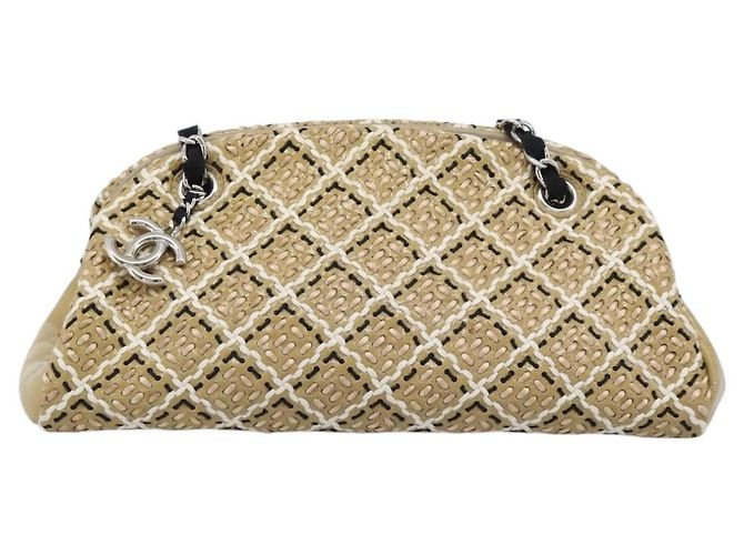 CHANEL Just Mademoiselle Matelasse Chain Shoulder Patent Brown CC Auth ka5511A Marrone Argento - vista 13