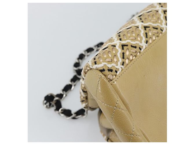 CHANEL Just Mademoiselle Matelasse Chain Shoulder Patent Brown CC Auth ka5511A Marrone Argento - vista 16