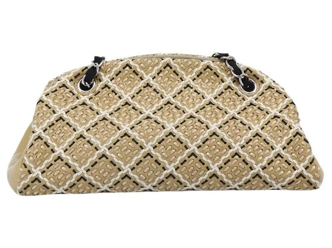 CHANEL Just Mademoiselle Matelasse Chain Shoulder Patent Brown CC Auth ka5511A Marrone Argento - vista 2