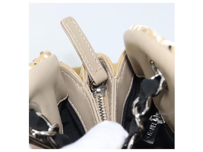 CHANEL Just Mademoiselle Matelasse Chain Shoulder Patent Brown CC Auth ka5511A Marrone Argento - vista 23