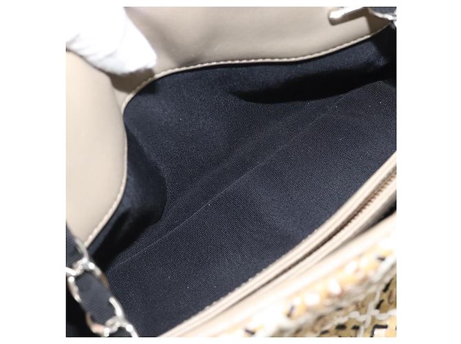 CHANEL Just Mademoiselle Matelasse Chain Shoulder Patent Brown CC Auth ka5511A Marrone Argento - vista 25