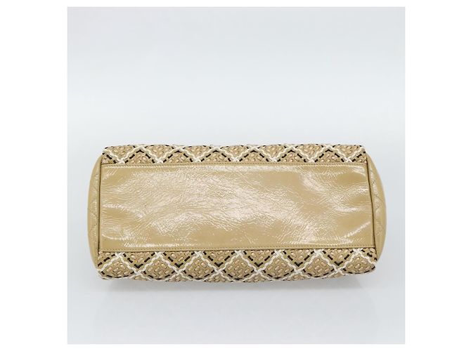 CHANEL Just Mademoiselle Matelasse Chain Shoulder Patent Brown CC Auth ka5511A Marrone Argento - vista 5