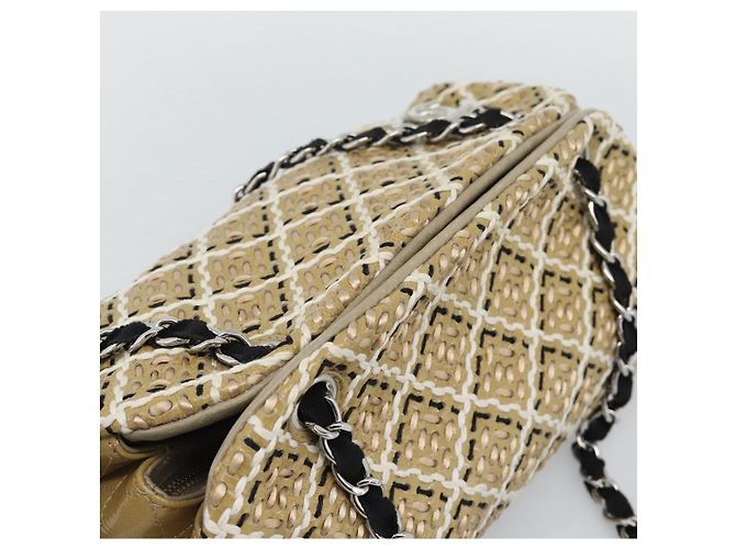 CHANEL Just Mademoiselle Matelasse Chain Shoulder Patent Brown CC Auth ka5511A Marrone Argento - vista 6