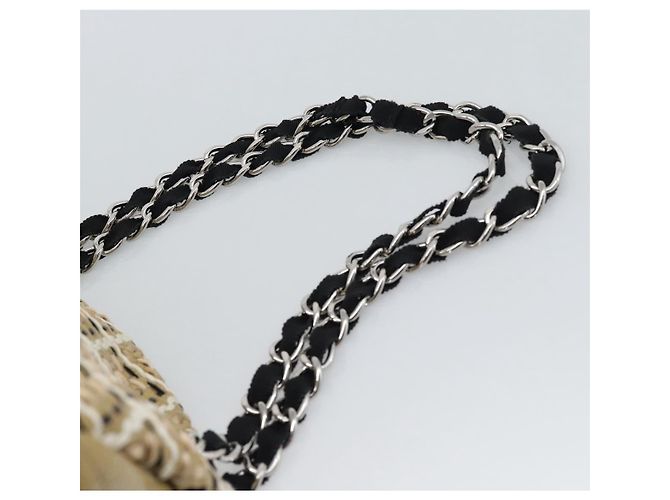 CHANEL Just Mademoiselle Matelasse Chain Shoulder Patent Brown CC Auth ka5511A Marrone Argento - vista 8
