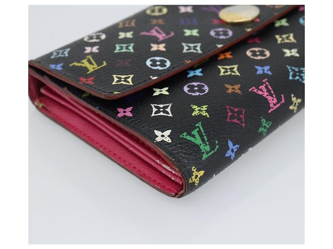 LOUIS VUITTON Monogram Multicolor Portefeiulle Sarah Black M60668 Auth BA14629 Nero - vista 14