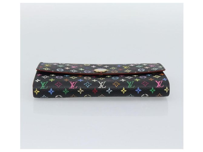 LOUIS VUITTON Monogram Multicolor Portefeiulle Sarah Black M60668 Auth BA14629 Nero - vista 6