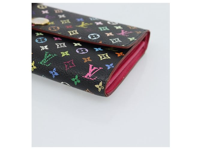 LOUIS VUITTON Monogram Multicolor Portefeiulle Sarah Black M60668 Auth BA14629 Nero - vista 7