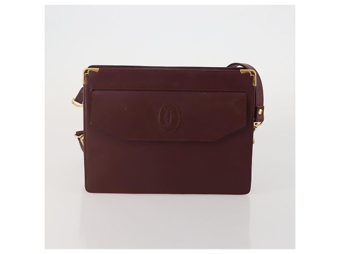 CARTIER Must Line Borsa a Tracolla Pelle Set da 2 Bordeaux Giallo Auth bs36054 Bordò - vista 2