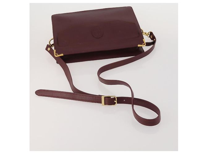 CARTIER Must Line Borsa a Tracolla Pelle Set da 2 Bordeaux Giallo Auth bs36054 Bordò - vista 5