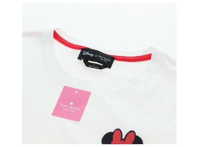 Camiseta de manga corta Kate Spade Disney de algodón Blanco Rosa Auth 192890M - vista 9