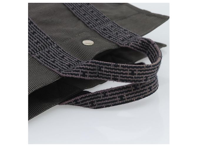 Hermès Borsa HERMES Her LinePM Canvas Gray Silver Auth 195282A Marrone Argento - vista 7
