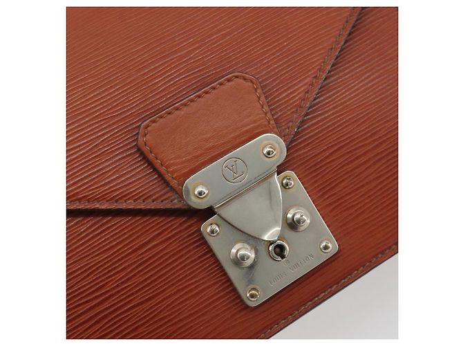 LOUIS VUITTON Epi Sellier Dragonne Clutch Bag Brown M52613 LV Auth BA14195 Marrone - vista 17