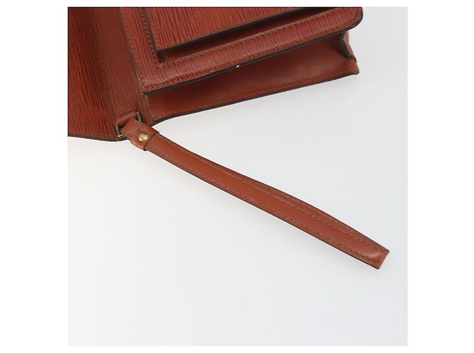 LOUIS VUITTON Epi Sellier Dragonne Clutch Bag Brown M52613 LV Auth BA14195 Marrone - vista 8