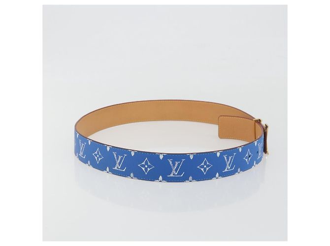 Cintura LOUIS VUITTON Monogram LV Printed Initials 40MM Blu M8460 Auth 192556SAM Monogramma - vista 4