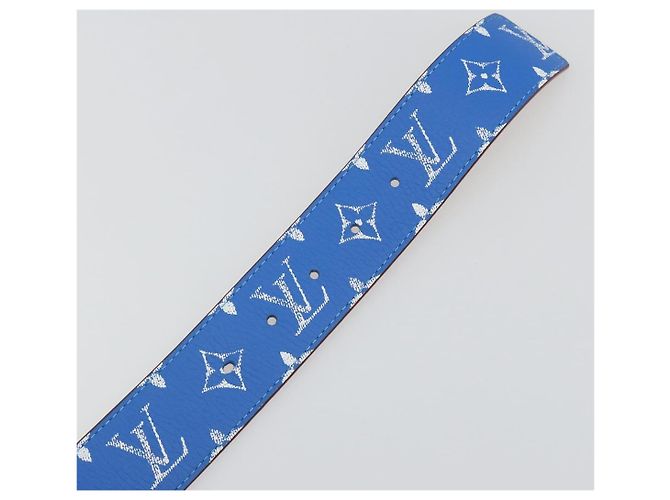 Cintura LOUIS VUITTON Monogram LV Printed Initials 40MM Blu M8460 Auth 192556SAM Monogramma - vista 8