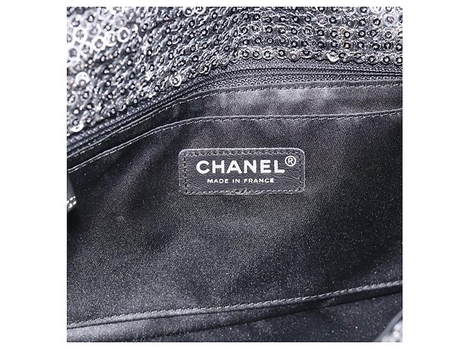 Borsa a tracolla CHANEL Matelasse 25 con catena e paillettes argento CC Auth BA14607SM - vista 19