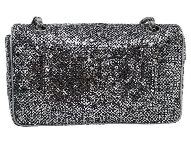 Borsa a tracolla CHANEL Matelasse 25 con catena e paillettes argento CC Auth BA14607SM - vista 2