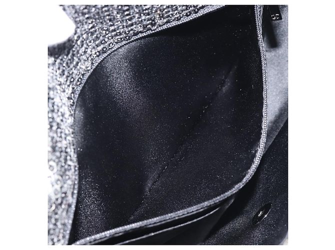 Borsa a tracolla CHANEL Matelasse 25 con catena e paillettes argento CC Auth BA14607SM - vista 23