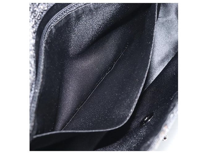 Borsa a tracolla CHANEL Matelasse 25 con catena e paillettes argento CC Auth BA14607SM - vista 24