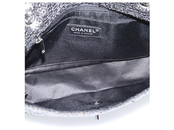Borsa a tracolla CHANEL Matelasse 25 con catena e paillettes argento CC Auth BA14607SM - vista 9