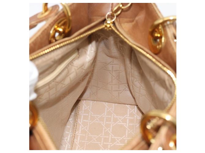 Borsa a mano Christian Dior Canage in camoscio marrone tono oro Auth gh2284 - vista 19
