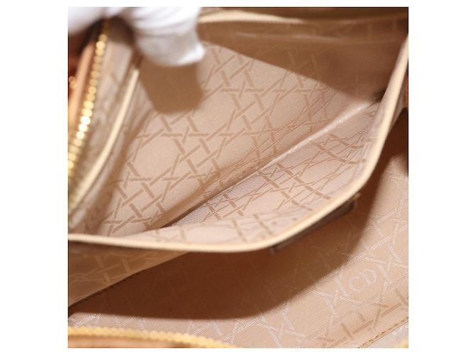 Borsa a mano Christian Dior Canage in camoscio marrone tono oro Auth gh2284 - vista 22