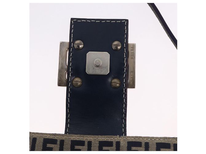 FENDI Pochette in tela Zucchino Mamma Baguette Navy Silver Auth 193893A Argento Blu navy - vista 10