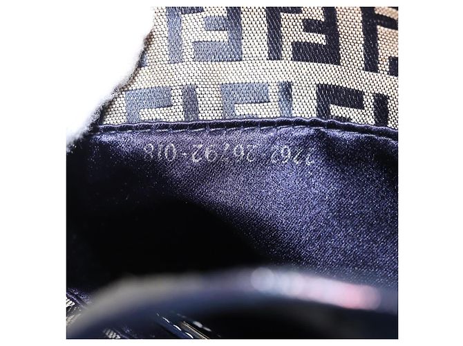 FENDI Pochette in tela Zucchino Mamma Baguette Navy Silver Auth 193893A Argento Blu navy - vista 12
