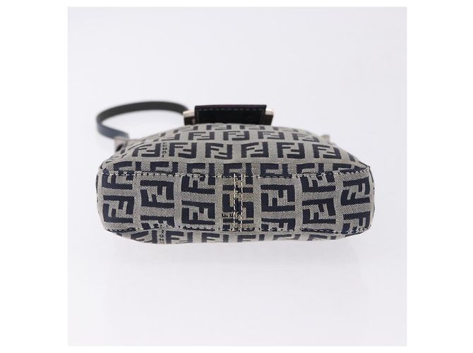 FENDI Pochette in tela Zucchino Mamma Baguette Navy Silver Auth 193893A Argento Blu navy - vista 5
