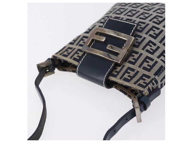 FENDI Pochette in tela Zucchino Mamma Baguette Navy Silver Auth 193893A Argento Blu navy - vista 6