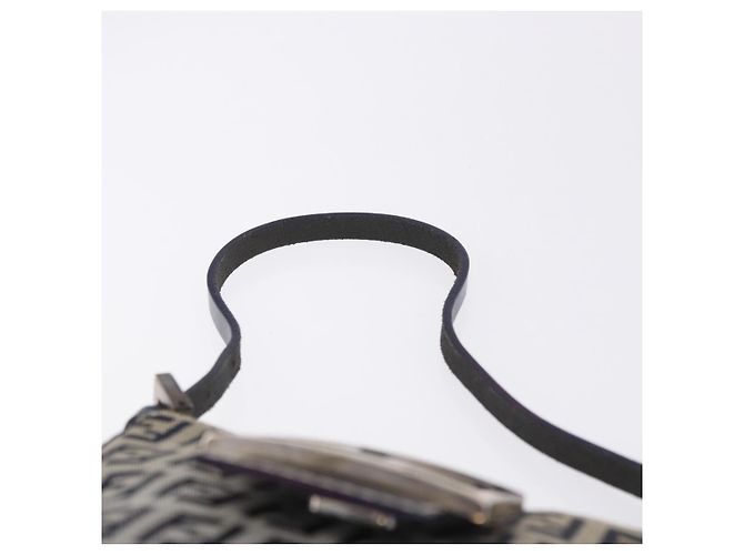 FENDI Pochette in tela Zucchino Mamma Baguette Navy Silver Auth 193893A Argento Blu navy - vista 8