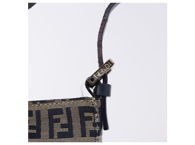 FENDI Pochette in tela Zucchino Mamma Baguette Navy Silver Auth 193893A Argento Blu navy - vista 9