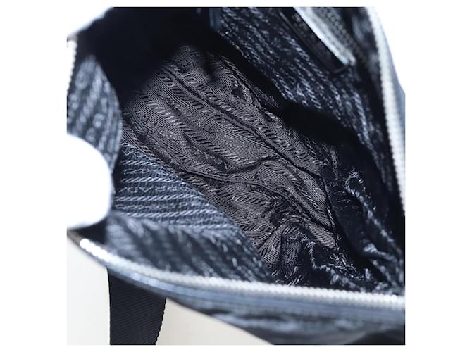 Borsa a tracolla PRADA Nylon Nero Argento Auth 192490V - vista 10