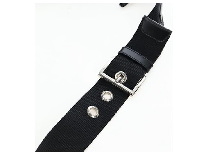 Borsa a tracolla PRADA Nylon Nero Argento Auth 192490V - vista 15