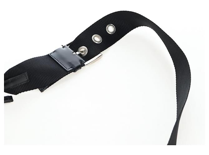 Borsa a tracolla PRADA Nylon Nero Argento Auth 192490V - vista 17