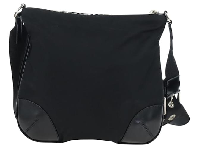 Borsa a tracolla PRADA Nylon Nero Argento Auth 192490V - vista 2