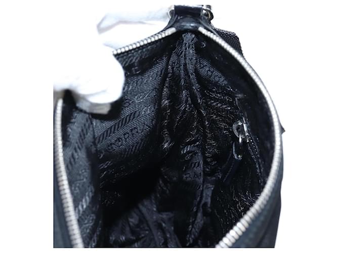 Borsa a tracolla PRADA Nylon Nero Argento Auth 192490V - vista 25