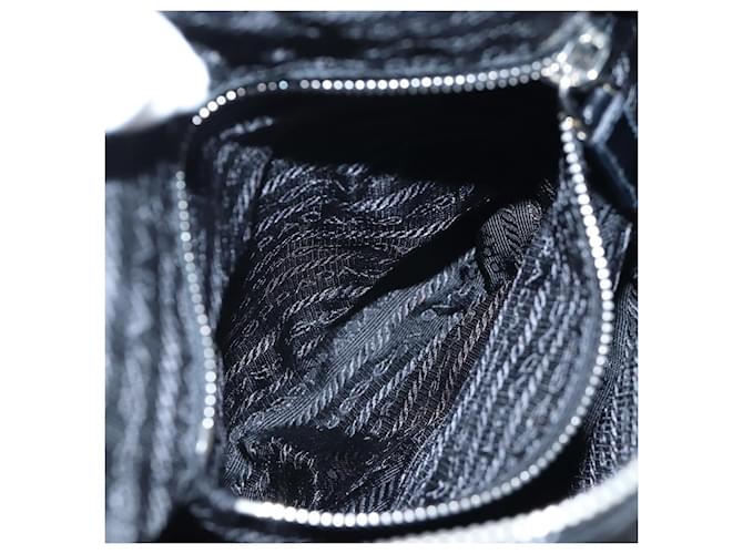 Borsa a tracolla PRADA Nylon Nero Argento Auth 192490V - vista 28