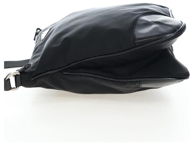 Borsa a tracolla PRADA Nylon Nero Argento Auth 192490V - vista 4