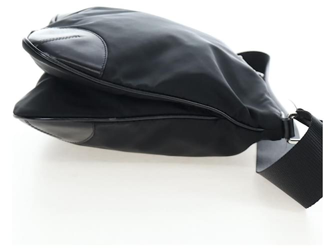 Borsa a tracolla PRADA Nylon Nero Argento Auth 192490V - vista 5