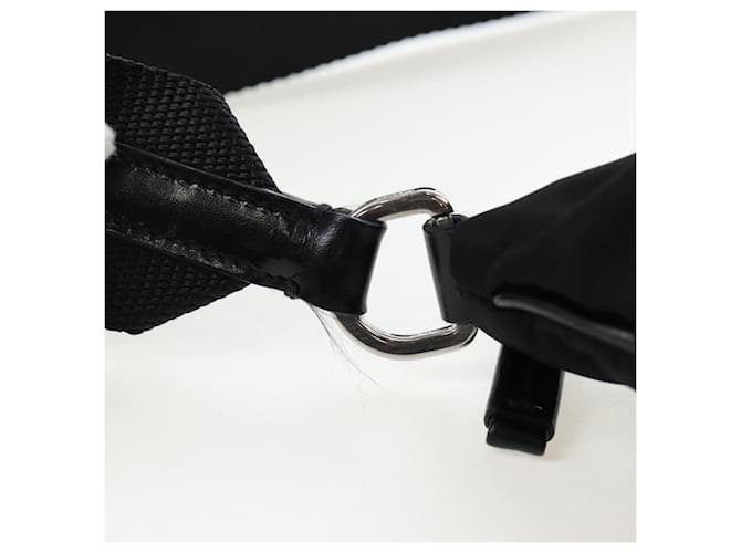 Borsa a tracolla PRADA Nylon Nero Argento Auth 192490V - vista 9