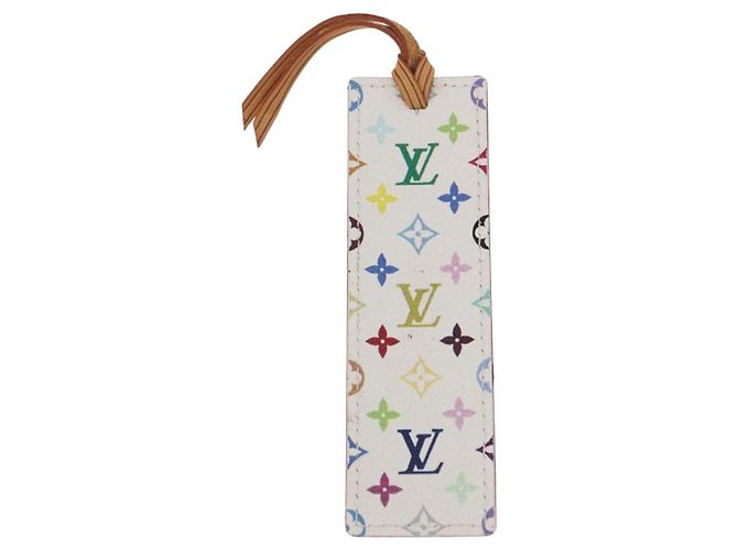 LOUIS VUITTON Monogram Multicolor Mark Page Kadu Bookmark M99196 Auth 194623V Branco - vista 2