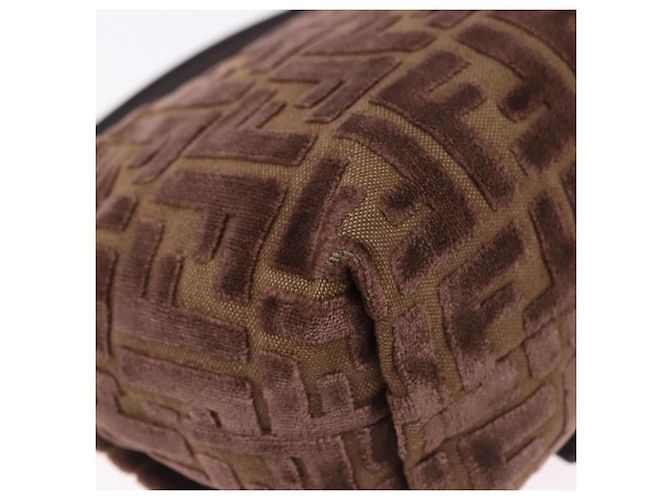 Borsa a tracolla FENDI Zucca Canvas Mamma Baguette Marrone Oro Auth 195343M D'oro - vista 15
