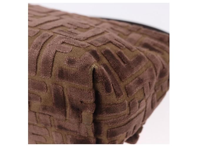 Borsa a tracolla FENDI Zucca Canvas Mamma Baguette Marrone Oro Auth 195343M D'oro - vista 16
