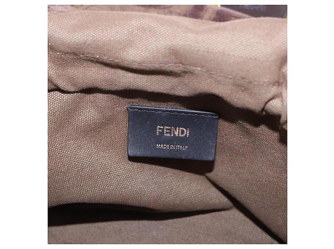Borsa a tracolla FENDI Zucca Canvas Mamma Baguette Marrone Oro Auth 195343M D'oro - vista 20