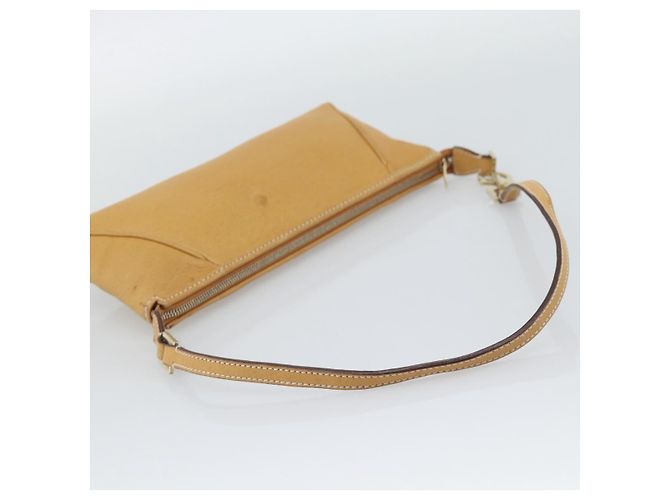 Borsa a tracolla Salvatore Ferragamo Gancini in pelle marrone e oro autentica 192432 - vista 7